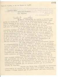 [Carta] 1946 jun. 26, Tijuana [a] Gabriela Mistral, Los Ángeles