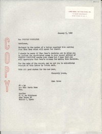 [Carta] 1962 Jan. 5, New York, [EE.UU.] [a] Aguilar S. A. de Ediciones, Madrid, Spain