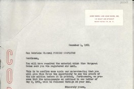 [Carta] 1961 Dec. 4, New York, [EE.UU.] [a] Aguilar, S. A. de ed Ediciones, Madrid, Spain