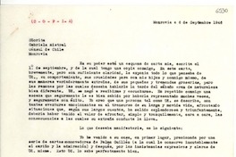 [Carta] 1946 sept. 6, Monrovia [a] Gabriela Mistral, Monrovia