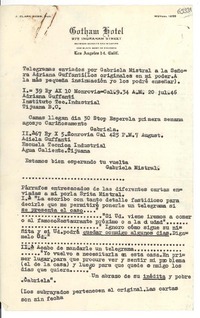 [Carta] 1946, Los Ángeles [a] Gabriela Mistral