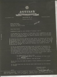 [Carta] 1962 Jan. 20, Madrid, [Spain] [a] Miss Joan Daves, New York, [EE.UU.]