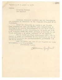 [Carta] 1946 jun. 24, Tijuana [a] Gabriela Mistral, Los Ángeles