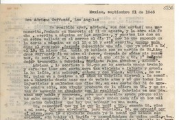 [Carta] 1946 sept. 21, México [a] Adriana Guffanti, Los Ángeles