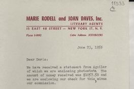 [Carta] 1959 June 23, [New York, Estados Unidos] [a] Miss Doris Dana, 204 East 20 St., New York.