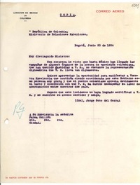 [Carta] 1936 jun. 25, Bogotá [a] Palma Guillén