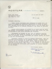 [Carta] 1965 mayo 10, Madrid, [España] [a] Miss Joan Daves, New York, [EE.UU.]