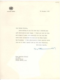 [Carta] 1955 Dec. 21, [New York, Estados Unidos] [a] [Gabriela] Mistral, Roslyn Harbor, New York