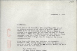 [Carta] 1965 Nov. 5, [EE.UU.] [a] Aguilar S. A. de Ediciones, Madrid, Spain