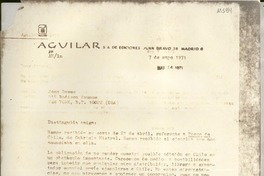 [Carta] 1971 mayo 7, Madrid, [España] [a] Joan Daves, New York, [EE.UU.]