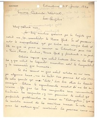[Carta] 1946 jun. 28, Estocolmo [a] Gabriela Mistral, Los Ángeles