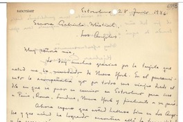 [Carta] 1946 jun. 28, Estocolmo [a] Gabriela Mistral, Los Ángeles