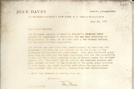 [Carta] 1971 July 26, New York, [EE.UU.] [a] M. Aguilar, Aguilar S. A. de Ediciones, Madrid, Spain