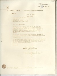 [Carta] 1970 July 19, Madrid, [Spain] [a] Miss Barbara Perlmutter, Joan Daves, New York, [EE.UU.]
