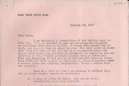Memo 1967 Jan. 28, [EE.UU.] [a] Joan Daves, [EE.UU.]