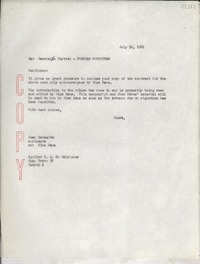 [Carta] 1964 July 16, [New York, Estados Unidos] [a] Aguilar S. A. de Ediciones, Juan Bravo 38, Madrid, Spain