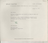 [Carta] 1971 Aug. 19, New York, [EE.UU.] [a] Miss Doris Dana, Bridgehampton, Long Island, New York, [EE.UU.]