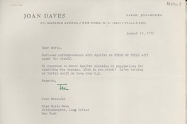 [Carta] 1971 Aug. 19, New York, [EE.UU.] [a] Miss Doris Dana, Bridgehampton, Long Island, New York, [EE.UU.]