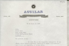 [Carta] 1966 ene. 17, Montevideo, [Uruguay] [a] Srta. Doris Dana, Hack Green Road, Pound Ridge, (Nueva York), E. E. U. U.