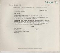 [Carta] 1972 July 31, New York, [EE.UU.] [a] Ms. Doris Dana, Bridgehampton, Long Island, New York, [EE.UU.]