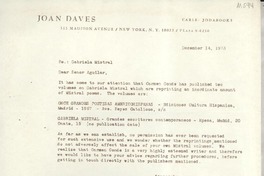 [Carta] 1973 Dec. 14, New York, [EE.UU.] [al] Señor M. Aguilar, Aguilar S. A. de Ediciones, Madrid, Spain