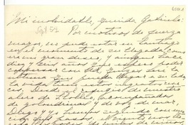 [Carta] 1954 sept., Santiago, [Chile] [a] Gabriela [Mistral]