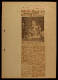Gabriela Mistral dió su primera conferencia