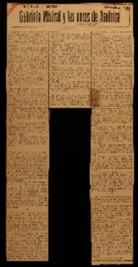 Gabriela Mistral y las voces de América
