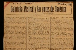 Gabriela Mistral y las voces de América