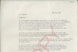 [Carta] 1972 May 26, [Estados Unidos] [a] Aguilar S. A. de Ediciones, Juan Bravo 38, Madrid, Spain