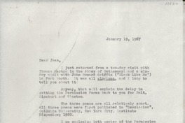 [Carta] 1967 Jan. 19, [EE.UU.] [a] Joan [Daves], [EE.UU.]