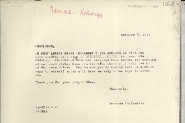 [Carta] 1971 Oct. 8, [Estados Unidos] [a] Aguilar S. A., Madrid