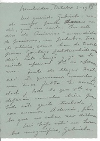 [Carta] 1937 oct. 3, Montevideo [a] Gabriela Mistral