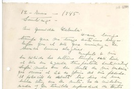 [Carta] 1945 ene. 17, Santiago, [Chile] [a] Gabriela [Mistral]