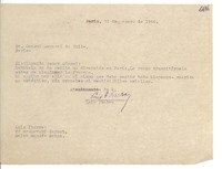 [Carta] 1946 ene. 21, París [a] Cónsul Gebneral de Chile, París