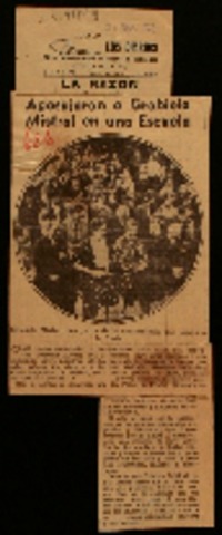 Agasajaron a Gabriela Mistral en una escuela