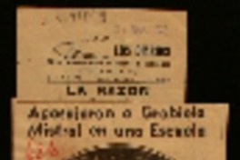 Agasajaron a Gabriela Mistral en una escuela