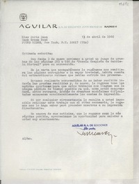[Carta] 1966 abr. 13, [Madrid, España] [a] Miss Doris Dana, Hack Green Road, Pound Ridge, New York, N. Y. (USA)