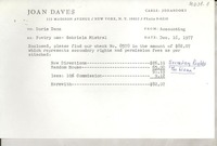 [Recibo] 1977 Dec. 16, New York, [EE.UU.] [a] Doris Dana, [EE.UU.]