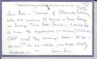 [Carta] 1972 Oct. 5, [New York, Estados Unidos] [a] Miss Doris Dana, Hildreth Lane, Bridgehampton, Long Island, New York