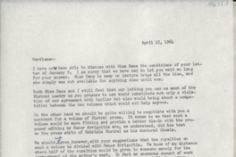 [Carta] 1964 Apr. 15, [EE.UU.] [a] Editorial Gredos, Madrid, [Spain]