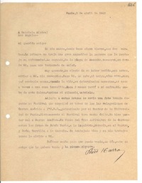 [Carta] 1949 abr. 8, París [a] Gabriela Mistral, Los Ángeles