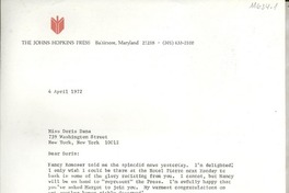 [Carta] 1972 Apr. 4, Baltimore, Maryland, [EE.UU.] [a] Miss Doris Dana, New York, [EE.UU.]