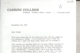 [Carta] 1971 Sept. 15, [Radnor, Pennsylvannia, Estados Unidos] [a] Dear Doris