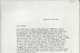 [Carta] 1971 Sept. 18, [Estados Unidos] [a] Dear Frank