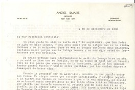 [Carta] 1942 dic. 30, New York [a] Gabriela Mistral