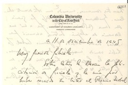 [Carta] 1945 dic. 11, New York [a] Gabriela Mistral