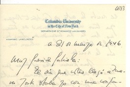 [Telegrama] 1946 mar. 12, New York [a] Gabriela Mistral, New York