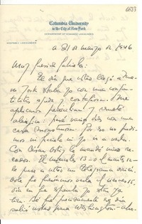 [Carta] 1946 mar. 21, New York [a] Gabriela Mistral