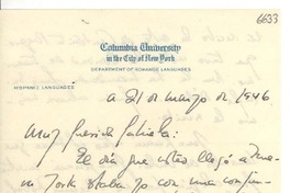 [Carta] 1946 mar. 21, New York [a] Gabriela Mistral